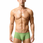 2 Pack Men's Sexy Short Legs Trunks With Large Pouch
