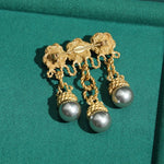 Gilded Knot Pearl Brooch