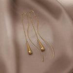 Teardrop Tassel Gold Earrings