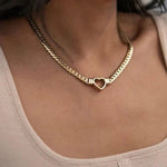 Elegant Hollow Heart Gold Choker