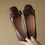 Camille Bow Leather Flats