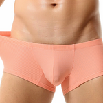 2 Pack Men's Sexy Short Legs Trunks With Large Pouch