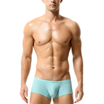 2 Pack Men's Sexy Short Legs Trunks With Large Pouch