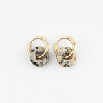 Stone Donut Hoop Earrings
