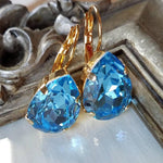 Vintage Blue Glass Earrings