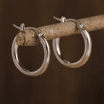 Polished Silver Classic Hoop Earrings