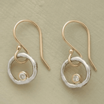 Vintage Gold and Silver Earrings with Cubic Zirconia