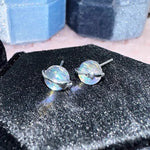 Vintage Silver Rose Moonstone Earrings