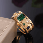 Elegant Mosaic Emerald Ring