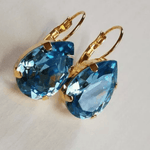Vintage Blue Glass Earrings