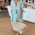Peyton – Long Lantern Sleeve Bohemian Dress