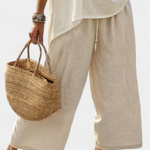 Ryleigh | Comfortable Minimalist Raw Blouse & Wide-Leg Pants