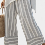 Griselda | Elegant Asymmetrical Blouse & Striped Pants