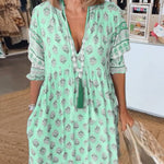 Peyton – Long Lantern Sleeve Bohemian Dress