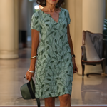 NOELLE™ – Effortless Leaf Pattern Dress