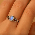 Antique Silver Rope Moonstone Ring