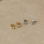 Gold or Silver Opal Starburst Studs