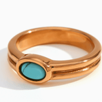 Gold Stacking Rings with Pearl, Lapis, Turquoise