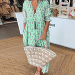 Peyton – Long Lantern Sleeve Bohemian Dress