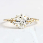 Oval Solitaire Crystal Accent Ring