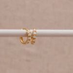 Gold Opal Huggie Hoops