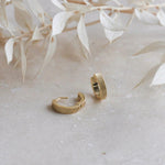 Gold Etched Huggie Hoops