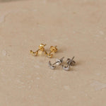 Micro Moon Crystal Stud Earrings