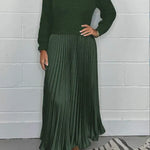 Amber | Maxi Dress with Sweater & Pleated Skirt