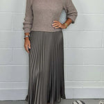 Amber | Maxi Dress with Sweater & Pleated Skirt