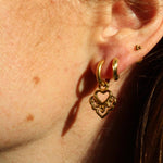 Boho Heart Dangle Earrings