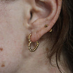 Beaded Heart Hoop Earrings