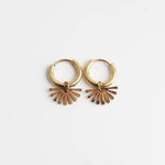 Fan Dangle Hoop Earrings