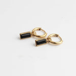 Gleaming Rectangle Drop Gem Earrings