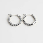 Cube Beaded Huggie Hoop Earrings