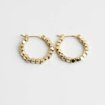 Cube Beaded Huggie Hoop Earrings