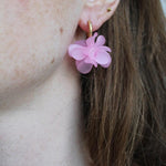 Gold Flower Hoop Earrings