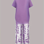 Portia | Casual Leaf Print Two-Piece Set