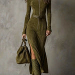 Wendy | Sculpted Zip Maxi Dress