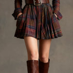 Charley | Vintage Red and Brown Checked Mini Dress (includes Belt)