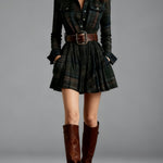 Charley | Vintage Red and Brown Checked Mini Dress (includes Belt)