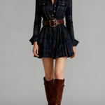 Charley | Vintage Red and Brown Checked Mini Dress (includes Belt)