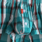 Mens Plaid Front Pouch Boxer Shorts