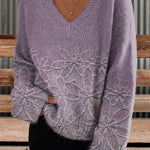 Vintage Style Floral Art Print Casual  Sweatshirt