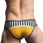 Men's Spliced Striped Mesh Pouch Briefs