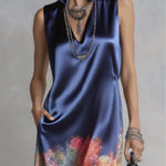 Arlene | Satin Printed Midi Dress
