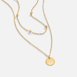 Layered Gold Disc Pendant Necklace