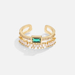 Forest Green Zirconia Adjustable Ring