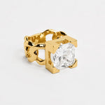 LuxeLink Glass Square Ring