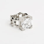 LuxeLink Glass Square Ring