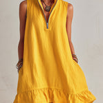 Cotton-Linen Blend Mini Dress